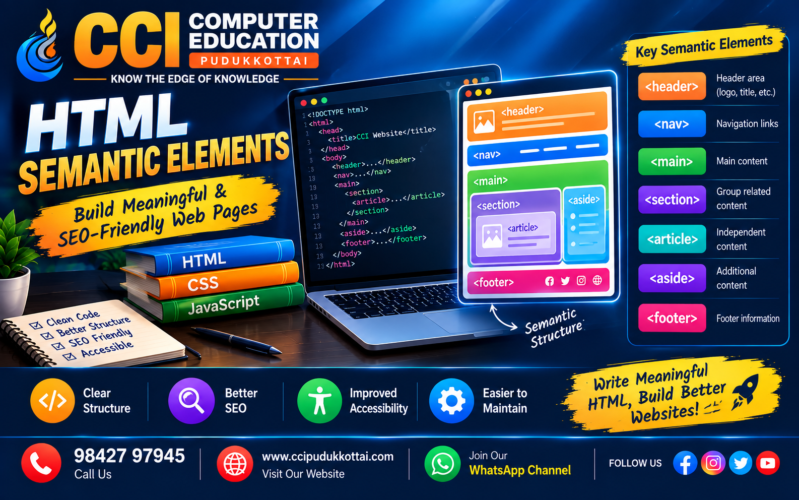 HTML Semantic Elements – Build Meaningful and SEO-Friendly Web Pages
